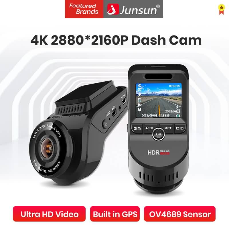 Buy Junsun Car DVR Camera 4K 2160P S590 Build In GPS ADAS Dash Cam Front &  Rear Both 1080P Driving Recorder Motion Detection Night Video Online